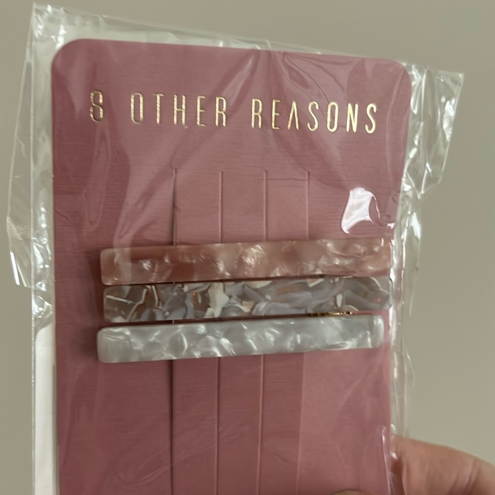 8 Other Reasons Runway Hair Clip Trio NWT